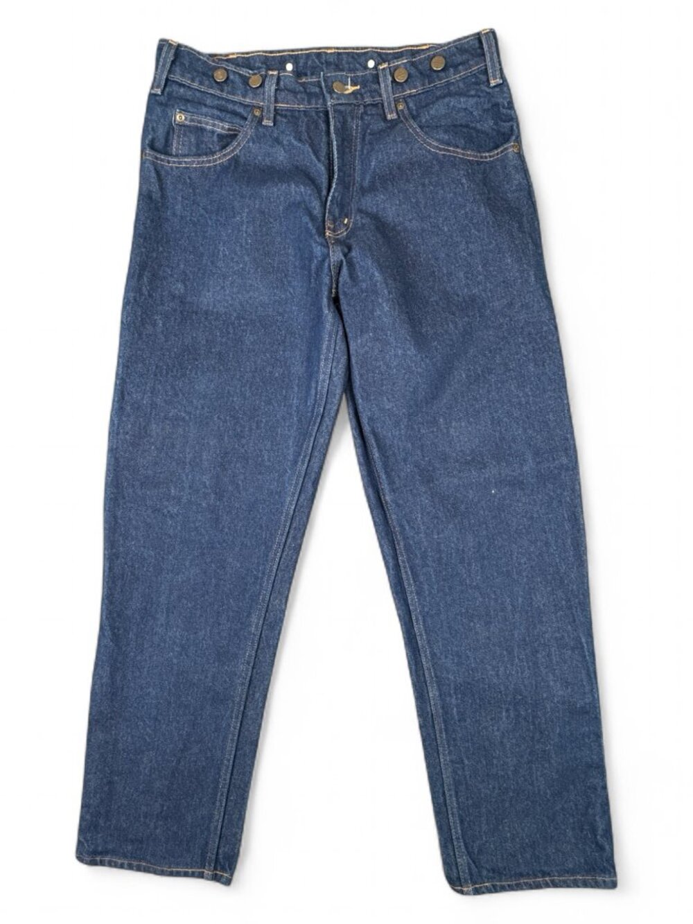 Prison Blues Jeans W35x32 Dark Indigo Made in USA Button Fly Cotton